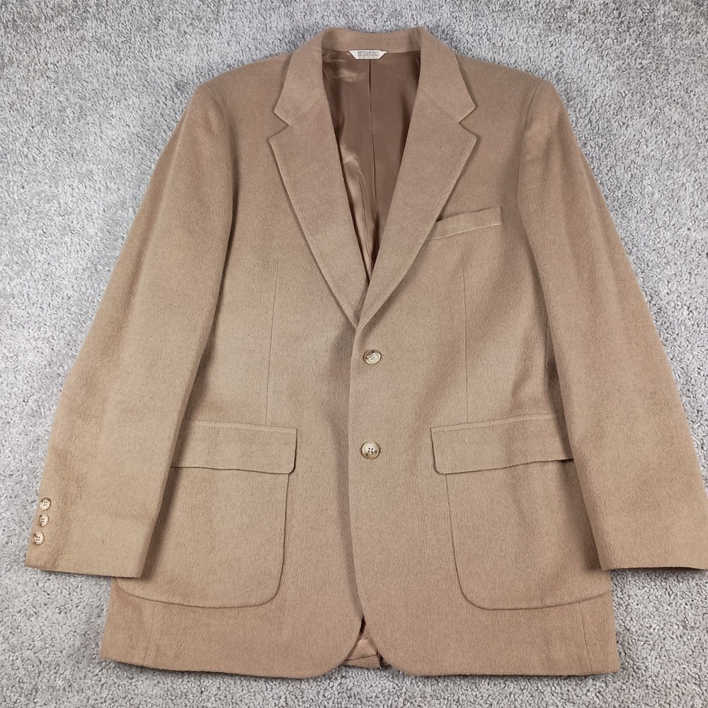 Vintage Christian Hayes 42L Mens Tan Camel Hair 2-Button Blazer Made in USA - Picture 3 of 13
